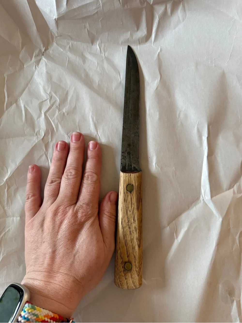 Vintage Old Hickory knife with stamped handle and blade